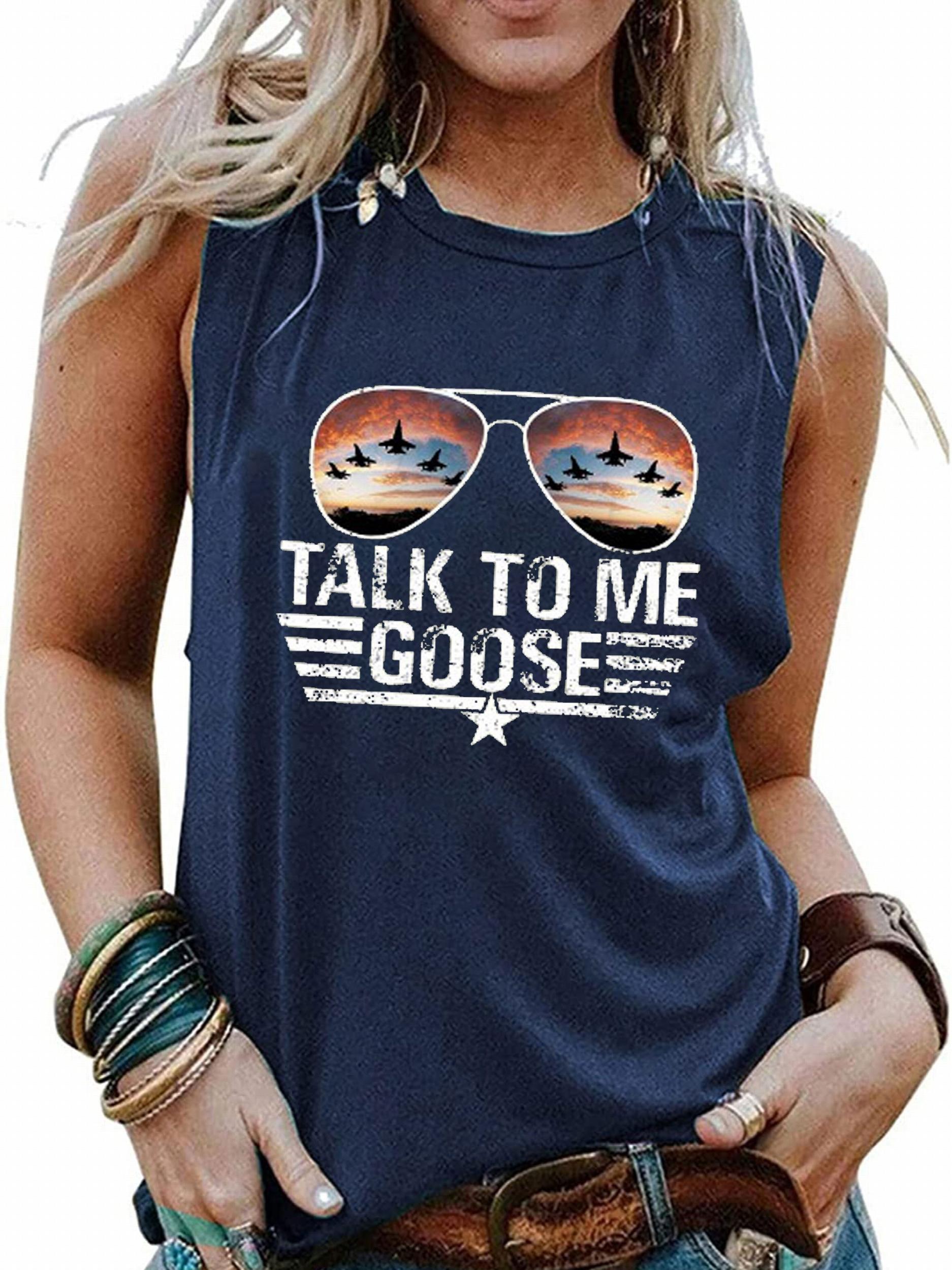 Letter Print Crew Neck Tank Top Sleeveless Casual Summer Women's Top