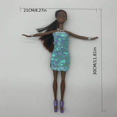 African Skin Doll Girl Toy 30cm, Children's Gift, Home Decor