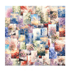 63pcs Watercolor Flower Sea Stickers for Mobile Phone Luggage Notebook