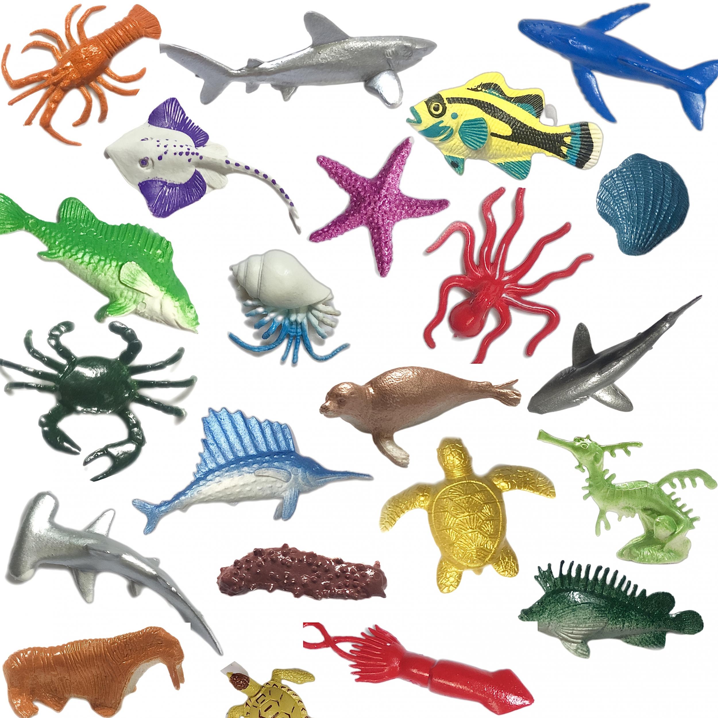 24pcs Ocean Adventure Toy Set Realistic Mini Sea Life Figures for Kids