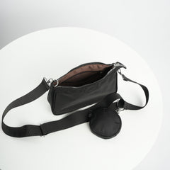 2Pcs Square Nylon Bag Set - Small Shoulder Bag with Coin Purse