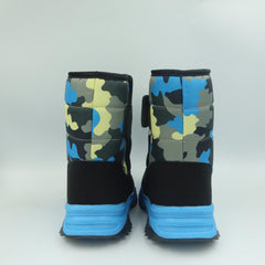 Boy's Camo Snow Boots Fleece Lined High Top Cozy Outdoor Hiking Shoes