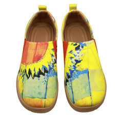 Sun Printed Canvas Slip On Flat Shoes for Women