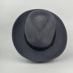 Gray Jazz Hat With Bow Band Wool Top Hat Men Women