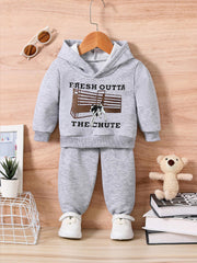 Infant Baby Trousers Long Sleeve Sweatshirt Set Cow Letter Print