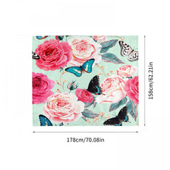 Flowers And Birds Print Outdoor Picnic Mat Waterproof Sandproof