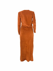 Casual 2 Piece Set Long Cardigan & Bodycon Dress Outfit Women's Clothing