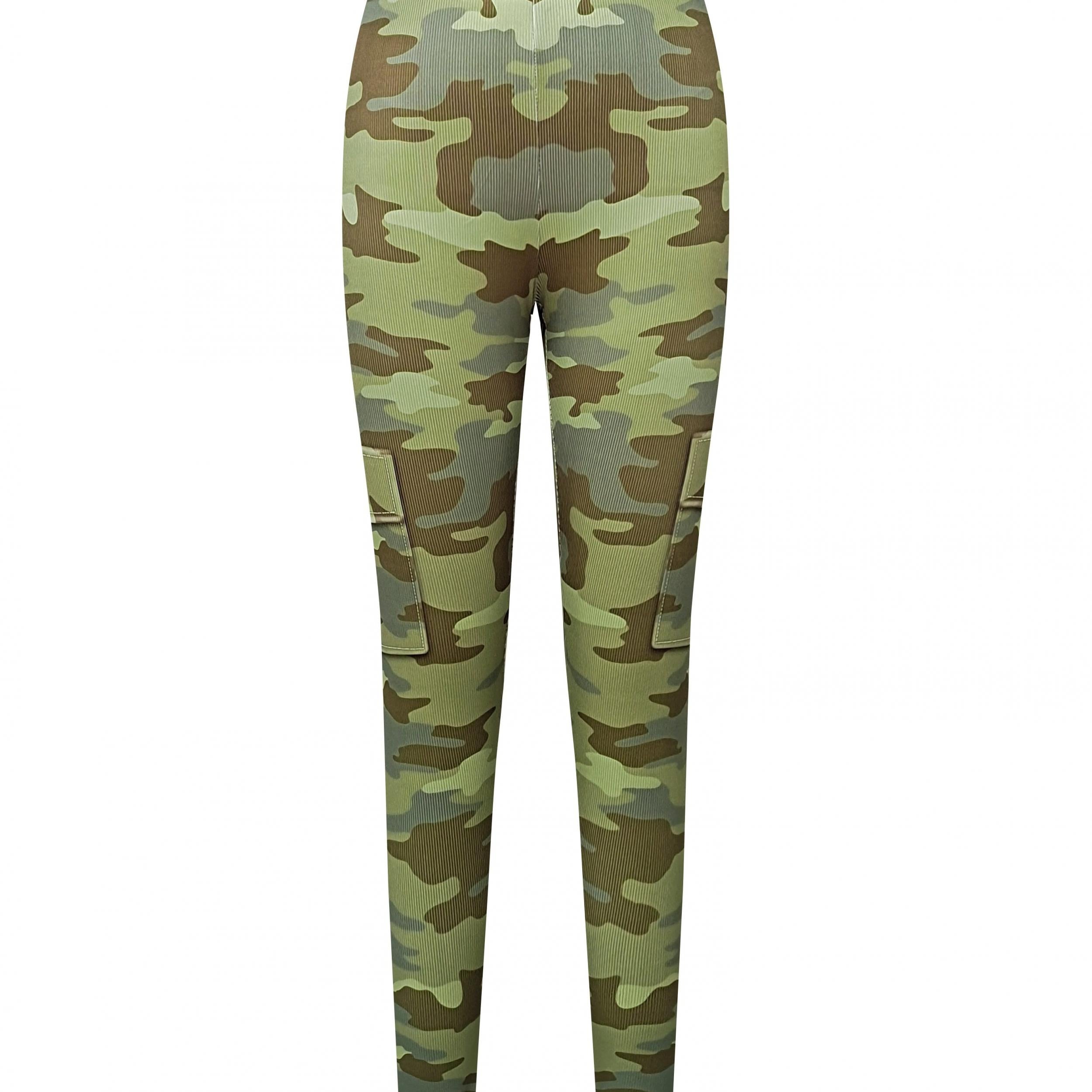 Camouflage Pattern Sports Leggings High Stretch Yoga Running Fitness Tight Pants