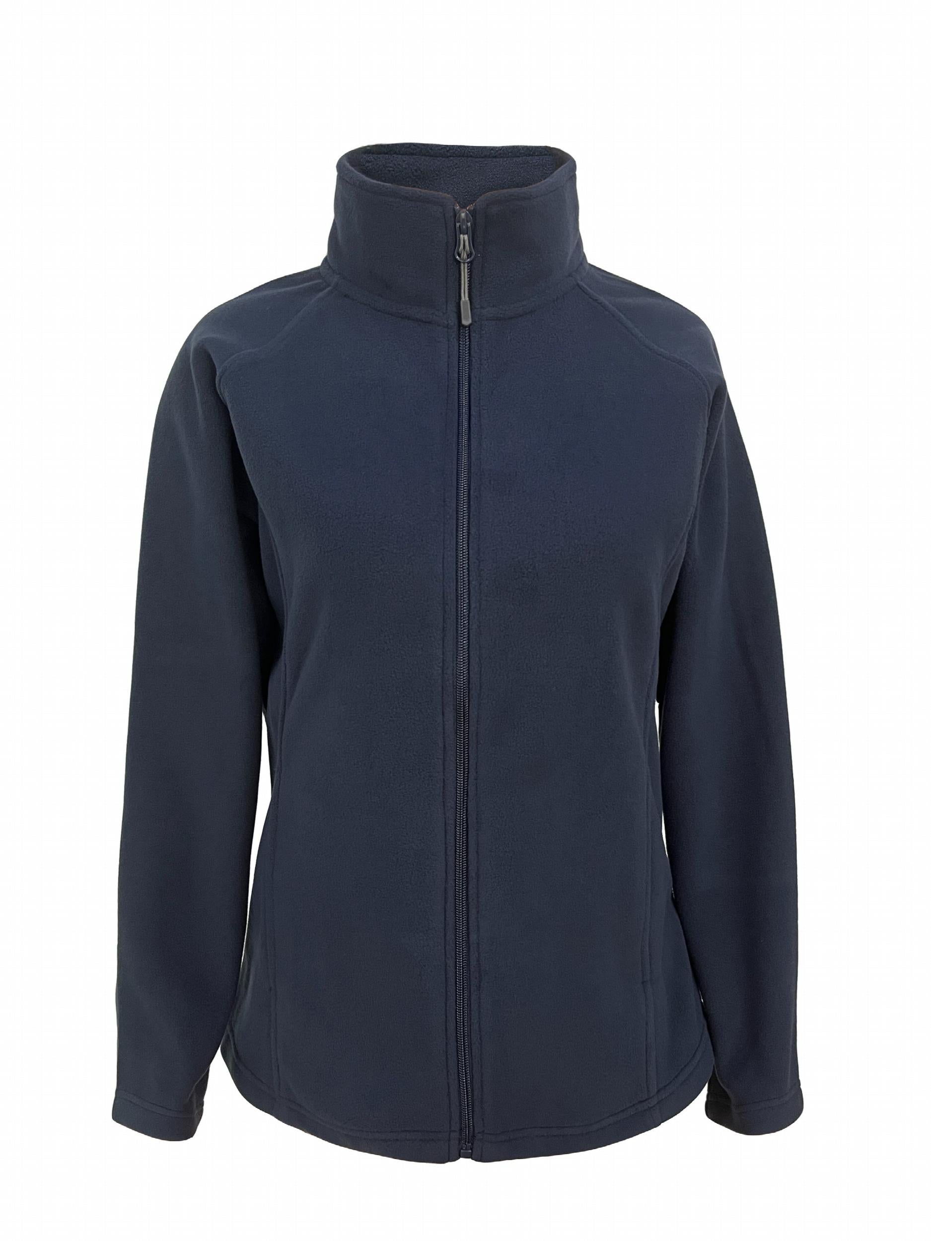 Women's Solid Fleece Sports Jacket Zipper Up Outdoor Workout Top