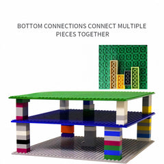Double Sided 12x12 Building Block Base Plate with Toy Accessories