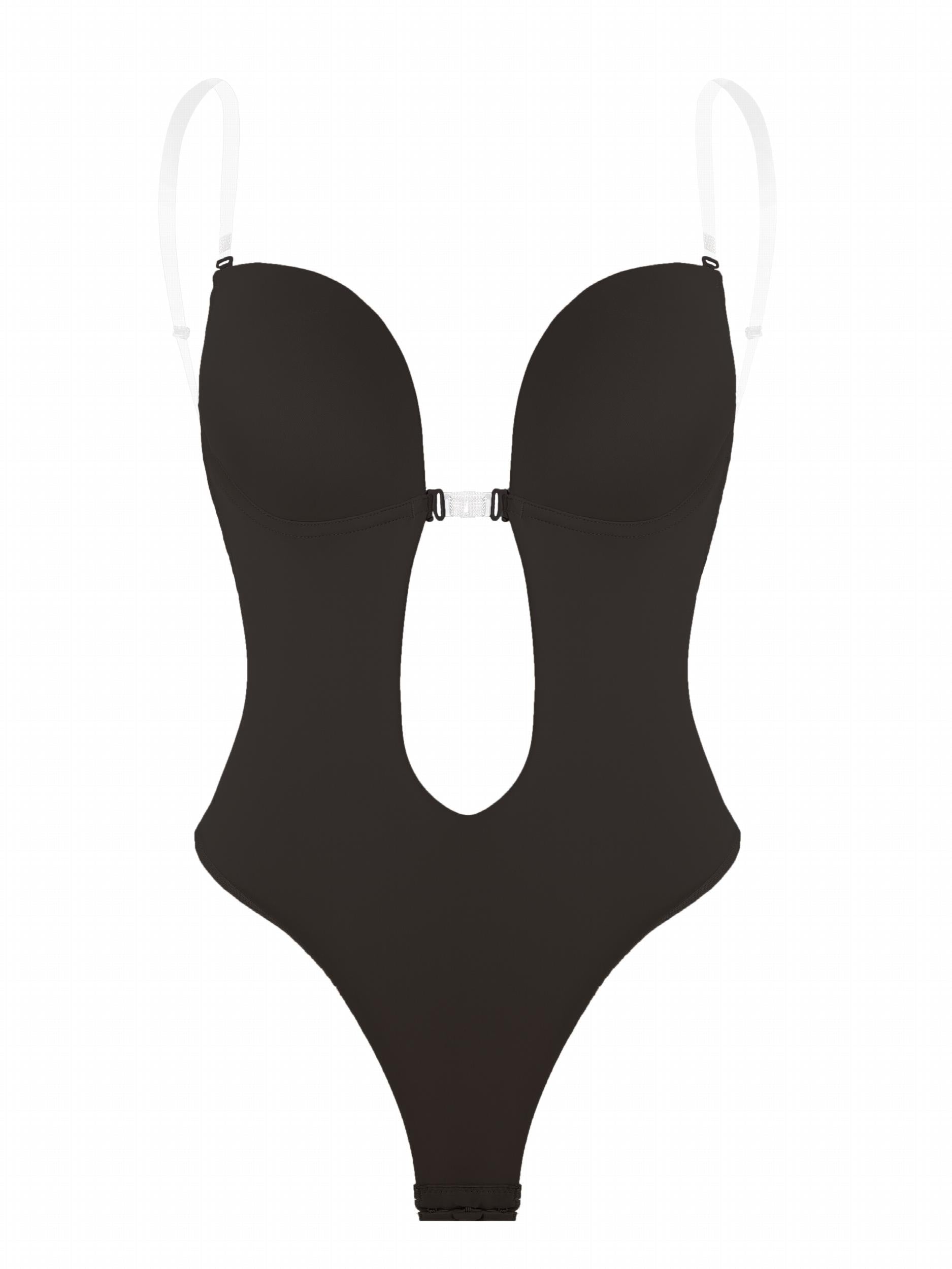 Sheer Straps Shaping Bodysuit Tummy Control Slimmer Slip Body Shaper
