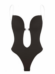 Sheer Straps Shaping Bodysuit Tummy Control Slimmer Slip Body Shaper