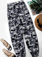 Camouflage Print Elastic Waist Jogger Pants for Women