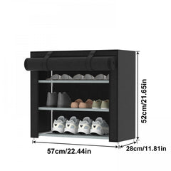 Foldable Portable Shoe Rack with Dustproof Cover - Entryway Shoe Storage Cabinet