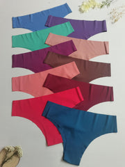 10 Seamless Solid Panties Breathable Stretchy Intimates Women's Lingerie