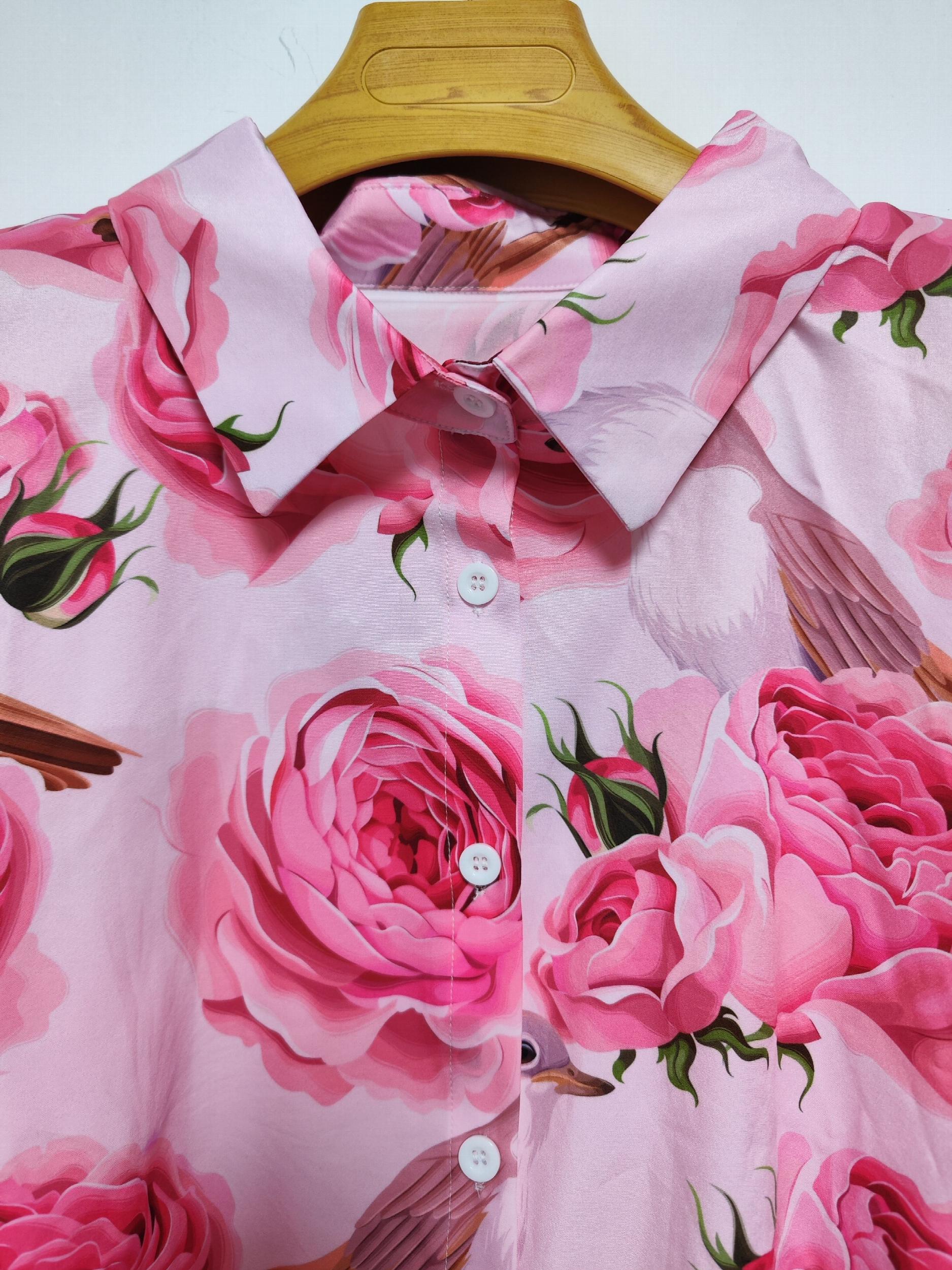 Floral Print Plus Size Blouse Long Sleeve Button Up Shirt