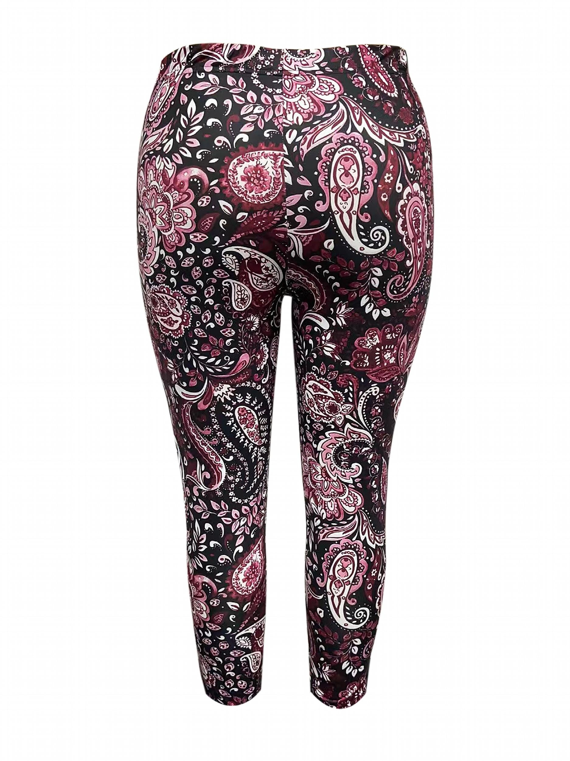 Boho Paisley Print High Rise Leggings
