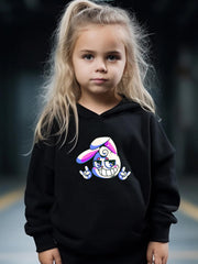 Funny Bunny Print 2pcs Girls Outfits For Sports Spring Fall Outdoor Gift
