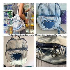 Retro Love Rhinestone Women's Backpack