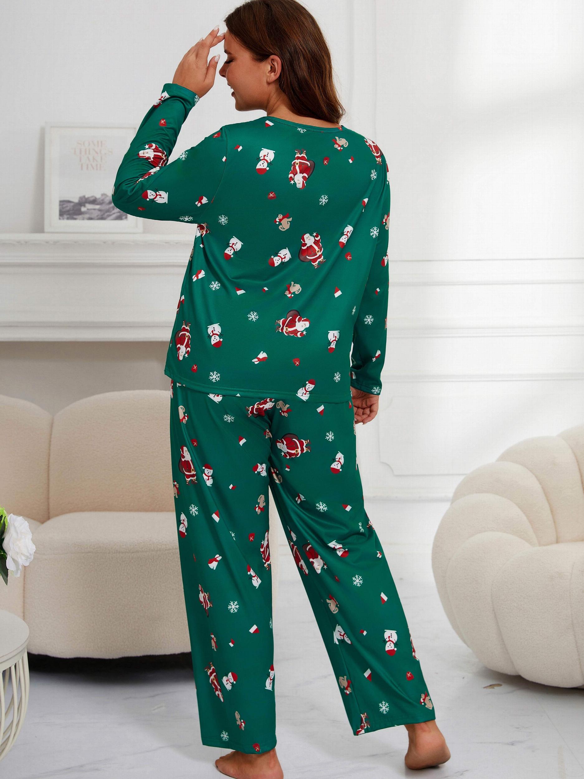Christmas Loungewear Set Women's Plus Long Sleeve T shirt & Pants