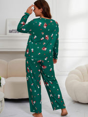 Christmas Loungewear Set Women's Plus Long Sleeve T shirt & Pants