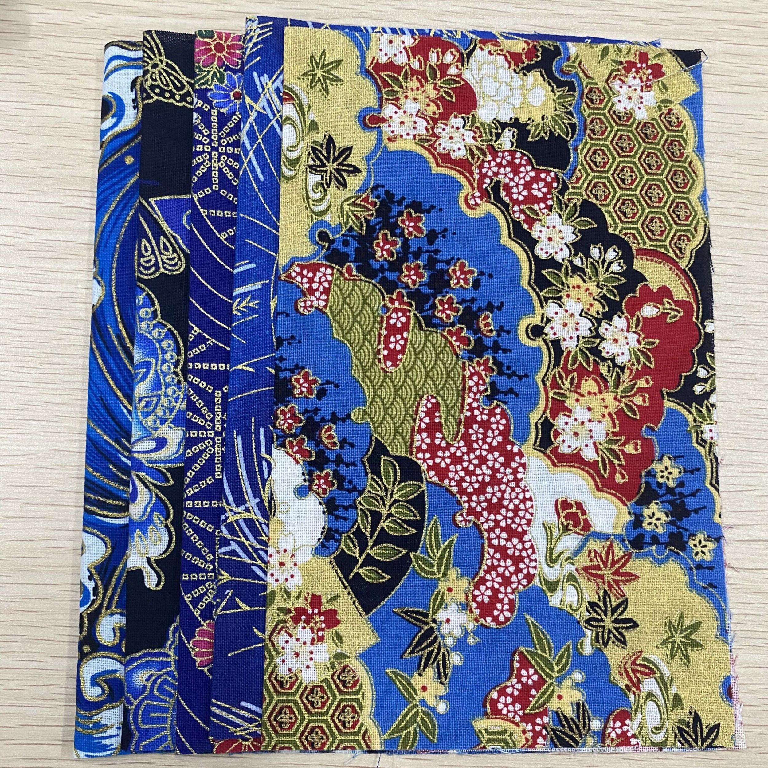 Japanese Style Fabric Bundle Squares Patchwork 24x19 Inch
