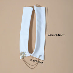 Rhinestone Crown Chain Detachable Shirt False Collar