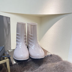 Women's Waterproof Medium Tube Rain Boots Solid Non slip Outdoor Rain Boots