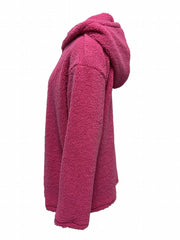 Zip Front Hoodie Plush Coat Solid Long Sleeve Outwear Women's Clothing