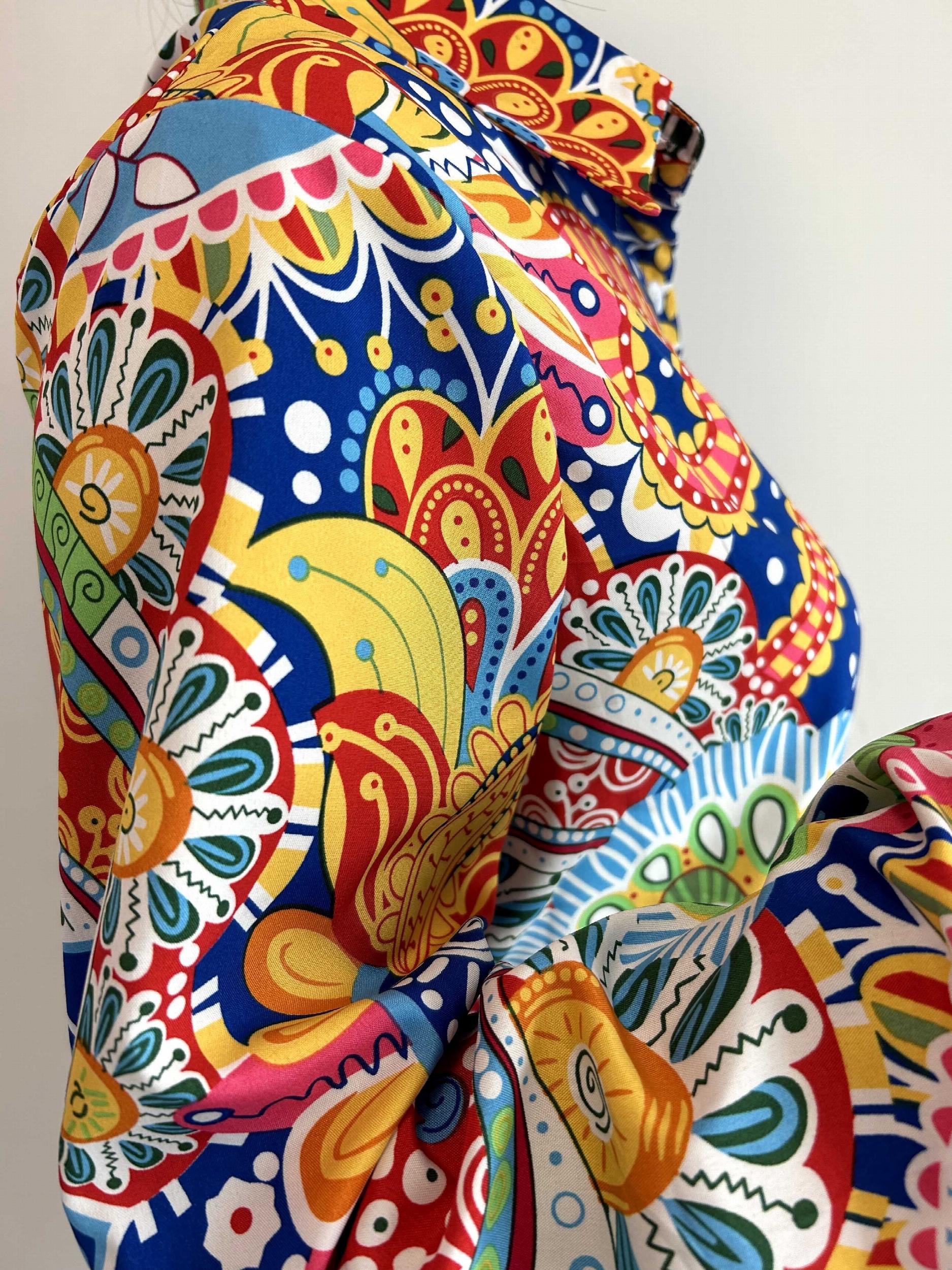 Boho Blouse Women's Floral Print Button Up Long Sleeve