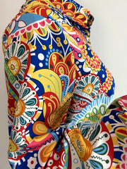 Boho Blouse Women's Floral Print Button Up Long Sleeve