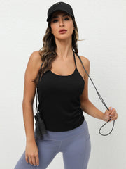 Women's Solid Running Cami Tank Top Sleeveless Workout Sports Top