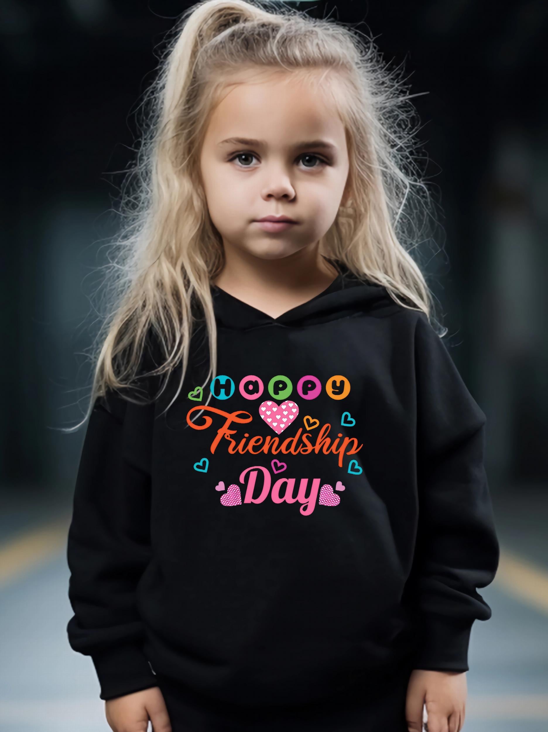 Friendship Long Sleeve Hooded Sweatshirt for Girls