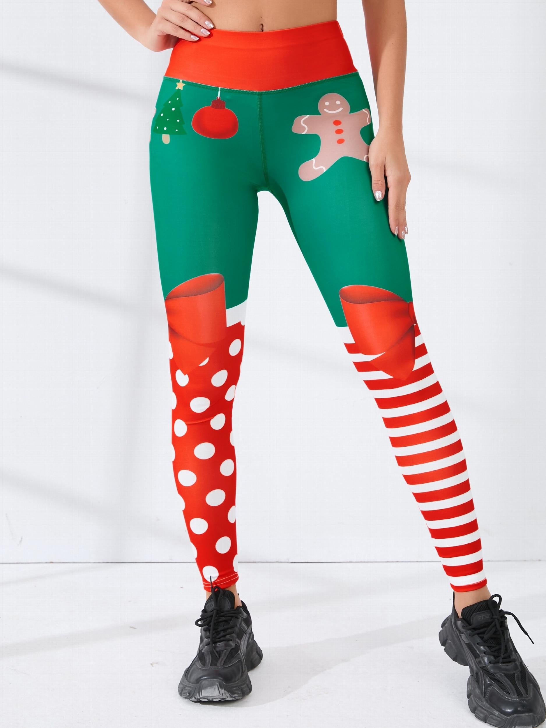 Christmas Pattern Print Butt Lifting Yoga Pants Stretch Leggings