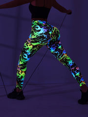 Splash Print Hip Lifting Sports Leggings Yoga Fitness Pants