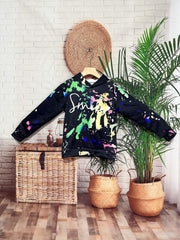 Tie Dye Graffiti Hoodies Girls Comfy Hooded Pullover Spring Fall
