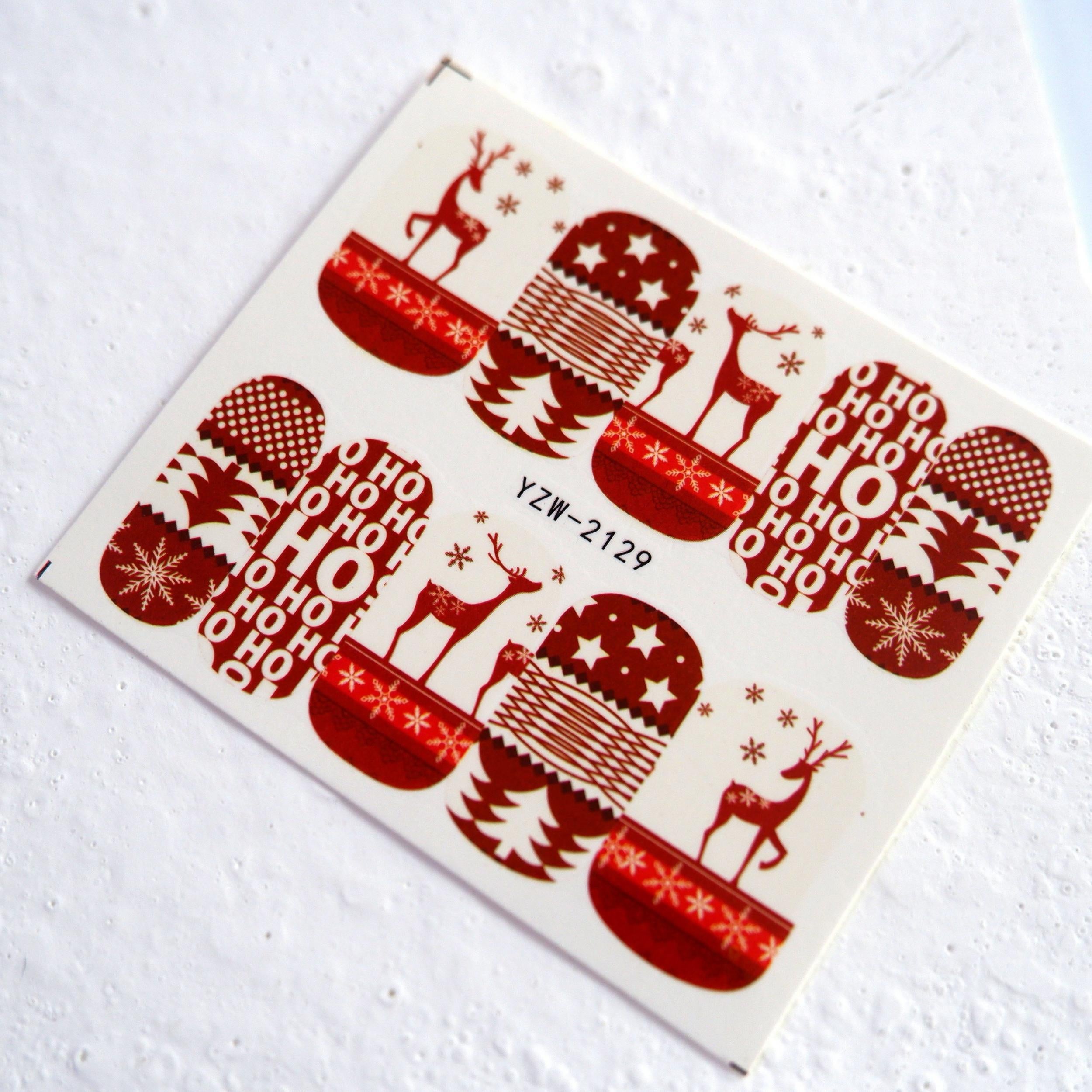 Christmas Water Nail Art Stickers Decals