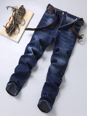 Men's Regular Stretch Denim Pants With Pockets