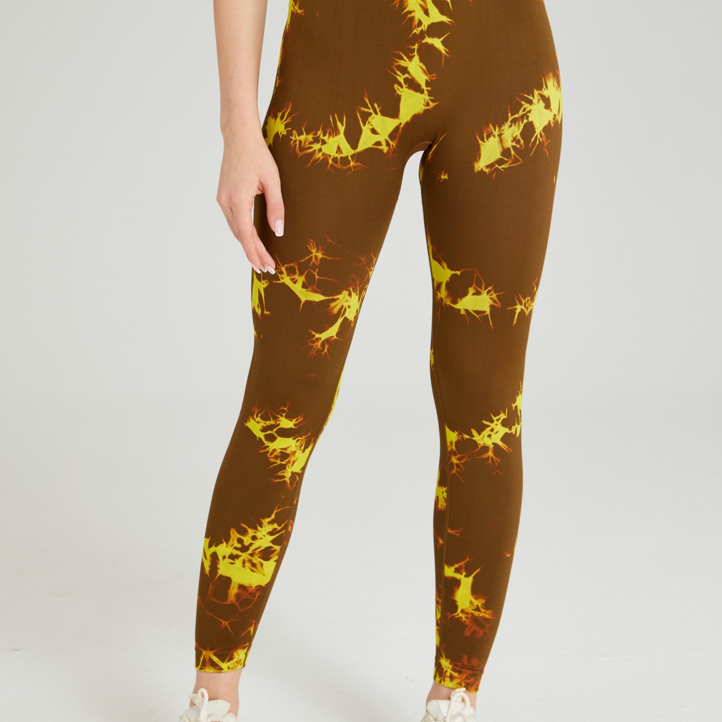 Seamless Tie Dye Sports Leggings Yoga Workout Pants