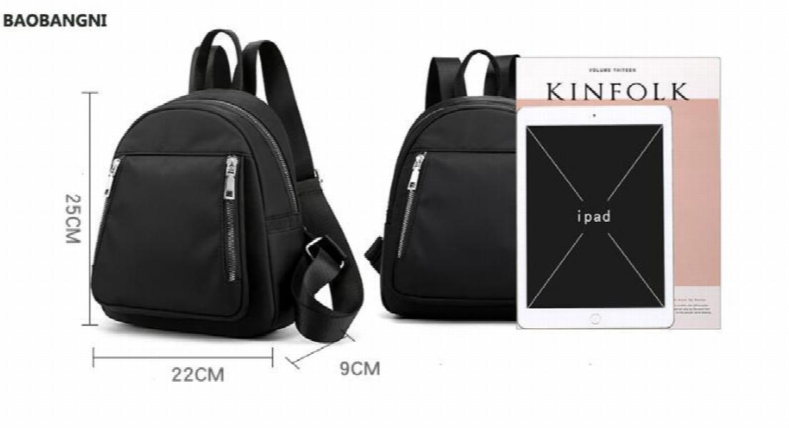 Waterproof Nylon Backpack for Women - Casual School Bag