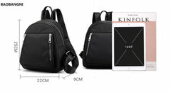 Waterproof Nylon Backpack for Women - Casual School Bag