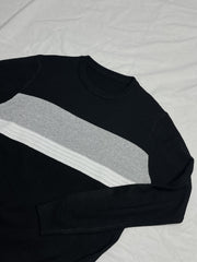 Knitted Block Crew Neck Sweater Men's Casual Warm Pullover