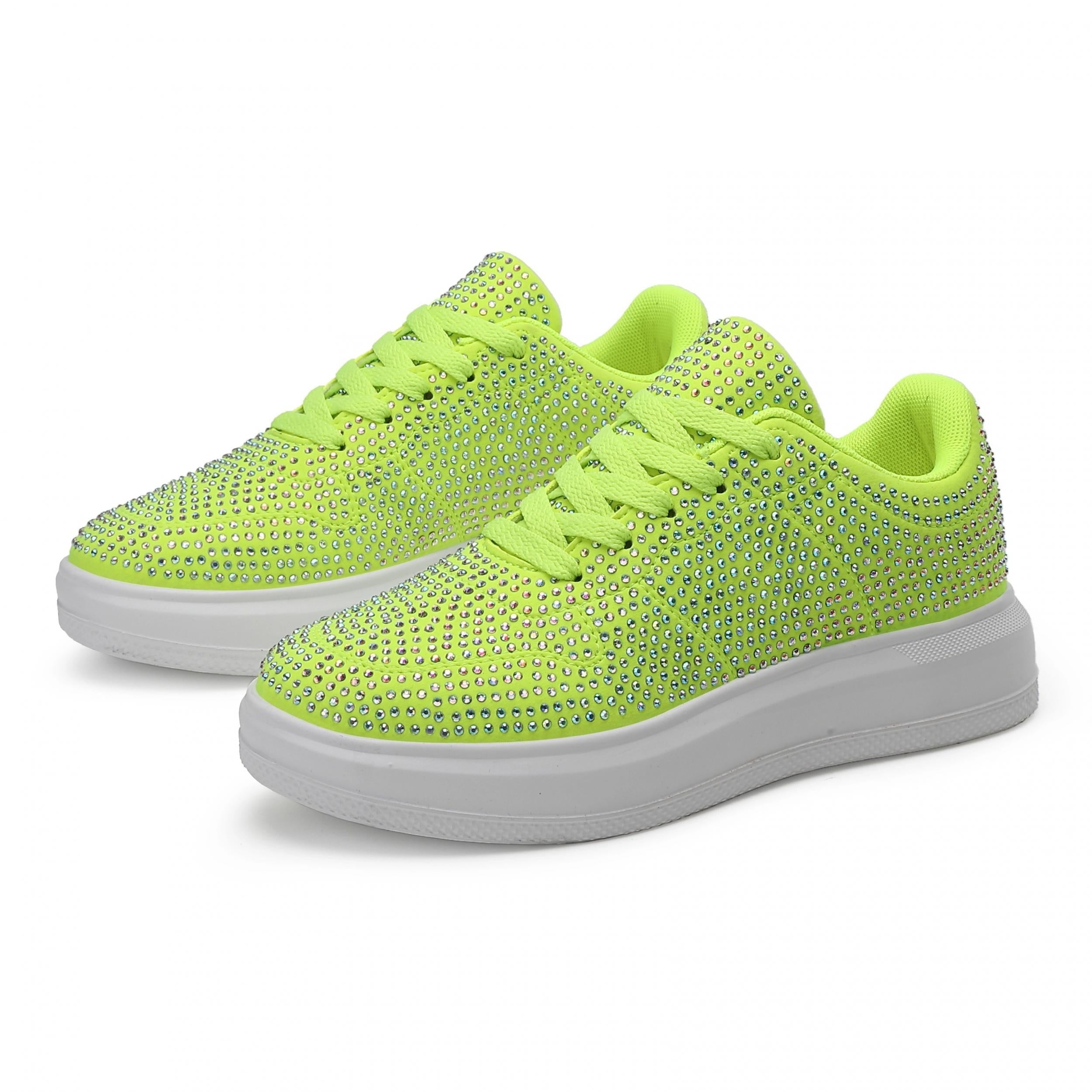 Rhinestone Flat Skateboard Shoes, Diamond Decor, Portable
