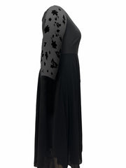 Lace Round Neck Long Sleeve Dress