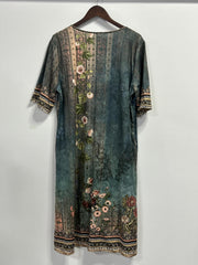 Floral Short Sleeve Plus Dress with Pockets