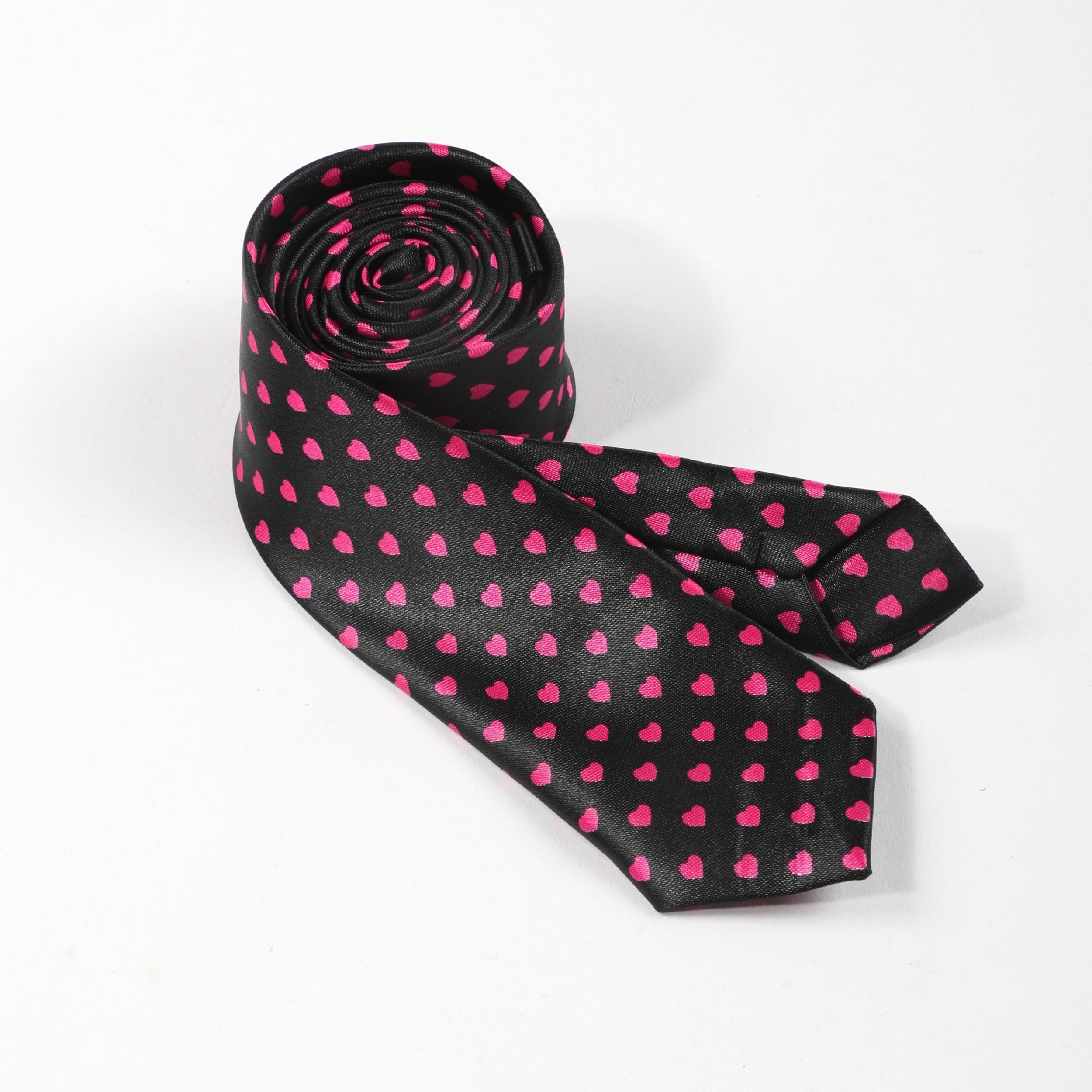 Red Heart Print Necktie Hip Hop Tie Unisex Shirt Tie