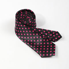 Red Heart Print Necktie Hip Hop Tie Unisex Shirt Tie