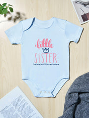 Baby Girls Little Sister Short Sleeve Onesie for Summer