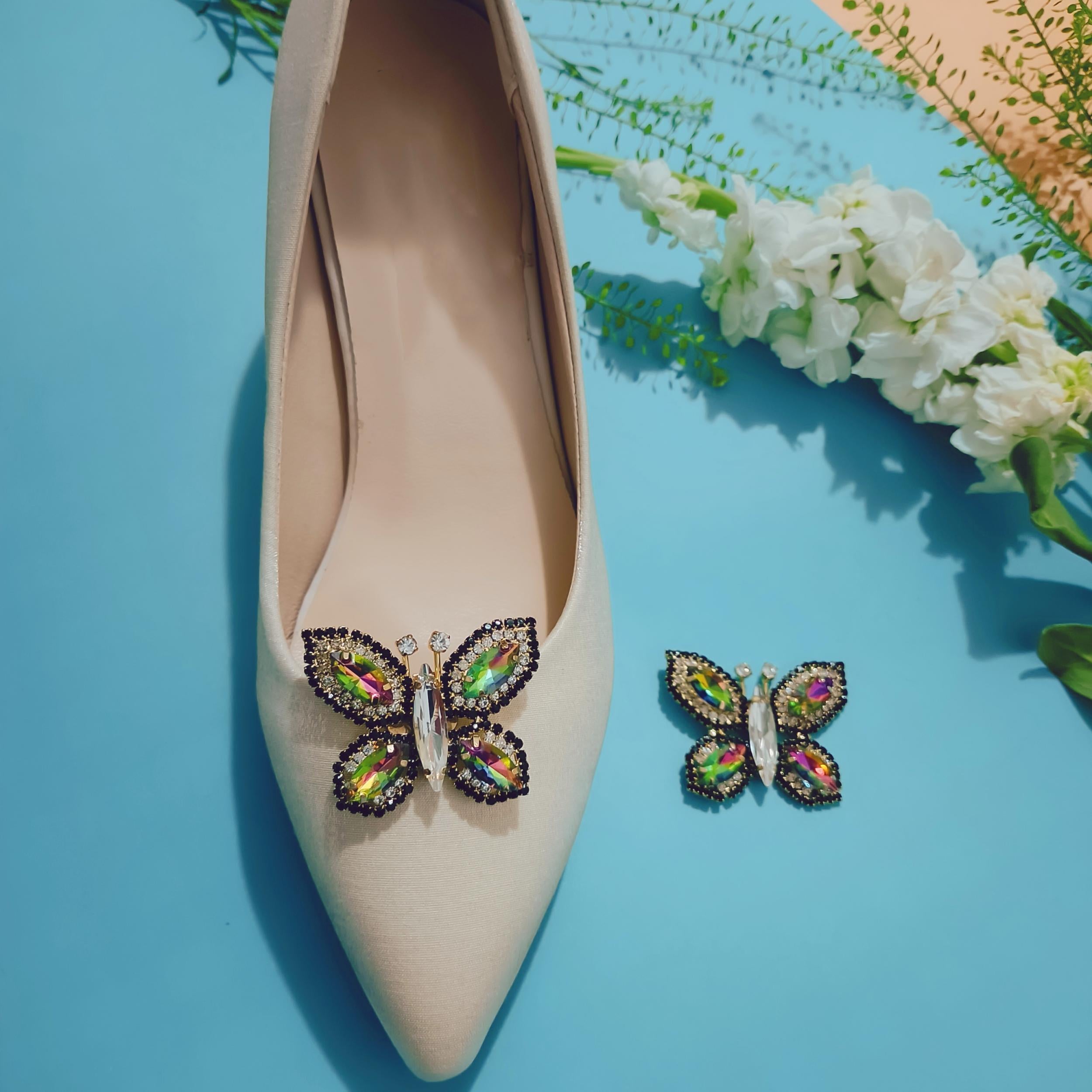 Crystal Butterfly Shoe Clips - Wedding Shoe Decorative Accessories