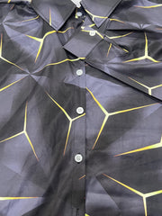 Geometric Print Men's Casual Button Up Long Sleeve Shirt